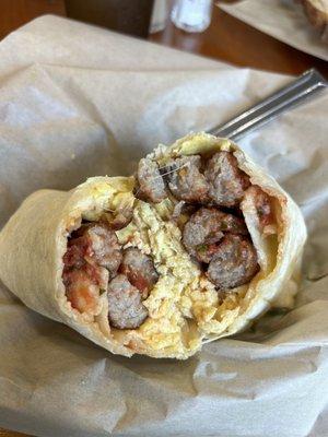 Sausage egg cheese burrito