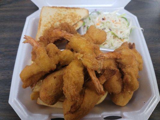 6 fried shrimp and 4 stuffed shrimp.