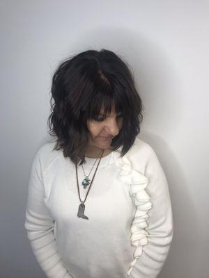 Pretty Hair Salon, color, cut and fringed bangs by Ina