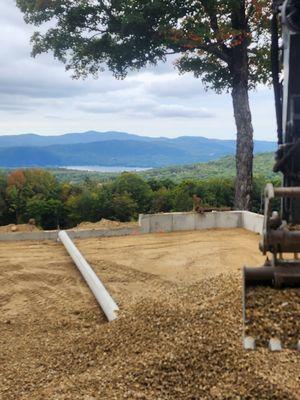 Basement drainage and prep work for concrete.