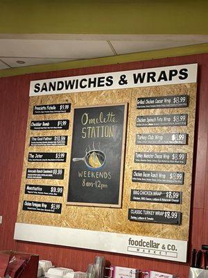 Menu Wrap Sandwiches