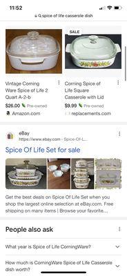 A screenshot of what these items typically sell for. The identical items listed at $16,000 do not sell.