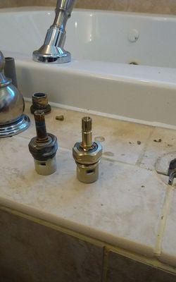 Faucet repair on roman tub.