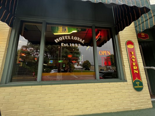 Exterior shot of main dining room window.