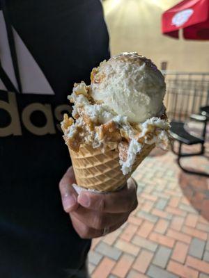 Regular Apple Crisp in a Waffle Cone