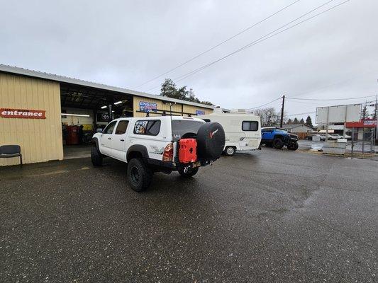 Getting pulled in to the shop for service!