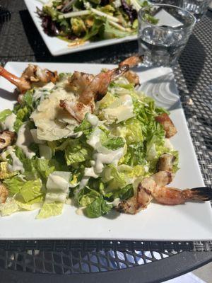 Caesar salad with grilled shrimp