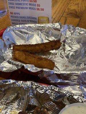 Fried zucchini-the basket was full but we ate most of it before I remembered to take a picture.