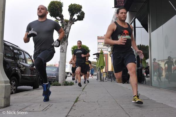 Running down La Brea.