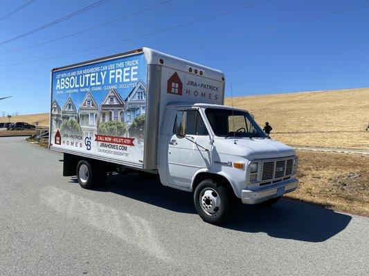 Our new real estate moving truck, wrapped