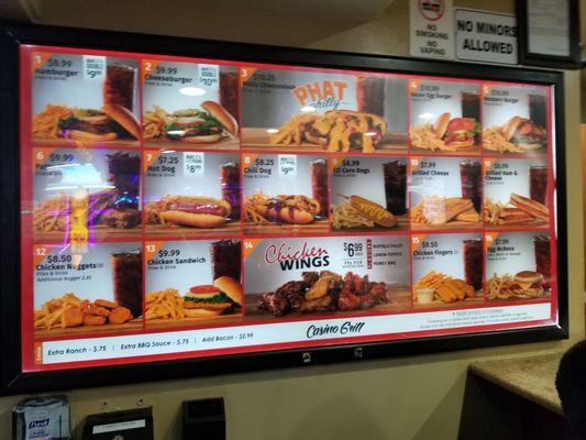 Casino grill menu