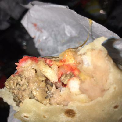 Cheetos Burrito , i was half way into the burrito lol