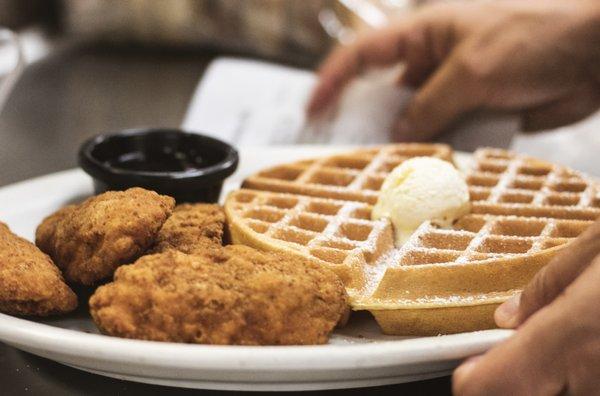 Chicken and Waffles Plate