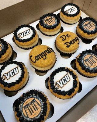 Custom VCU graduation designed cupcakes