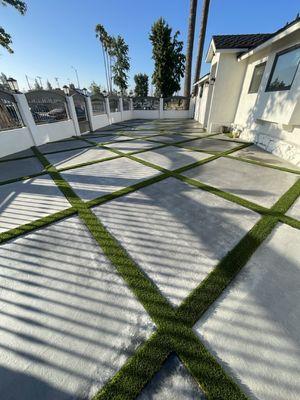 Concrete with Turf