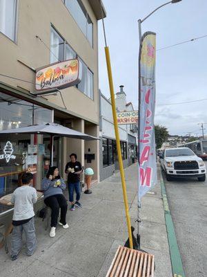 Ice Cream, easy parking and outdoor seating