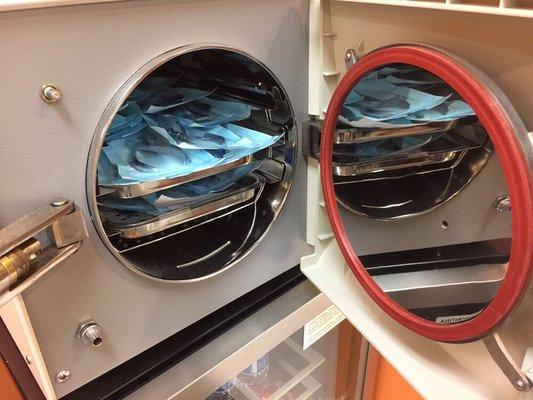 Autoclave to clean the equipment!