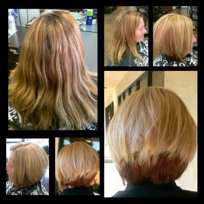 Before and after.. cut and color by Crystal