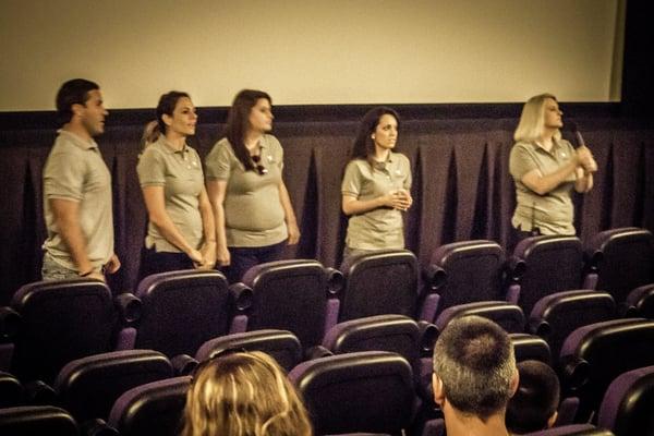 Our staff welcoming patients on Movie Day!