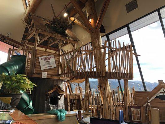 Fort play area with ladders/slide/bridge