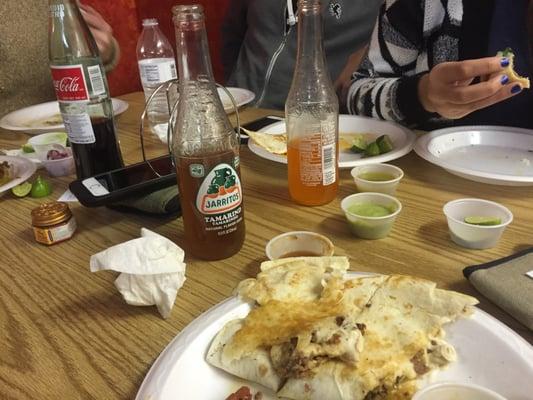 So good the food didn't stay on the plates long. The quesadillas are bomb.