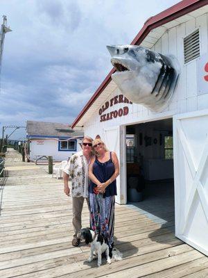 Outside the Old Ferry Seafood ,me and Steve