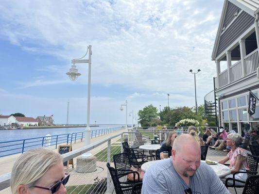 Outside dining. South Pier in Sheboygan - Lake Michigan