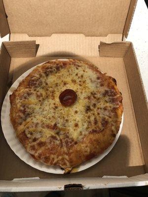 A pepperoni pizza