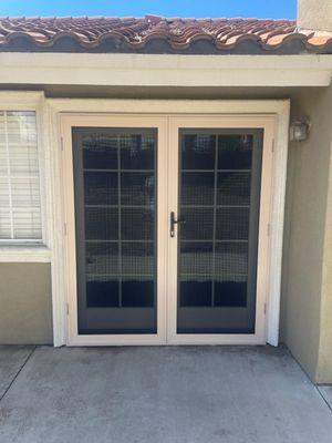 Almond French Security Screen Doors 60x80