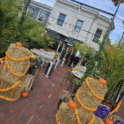 Outdoor patio leading into Pascual main entrance.