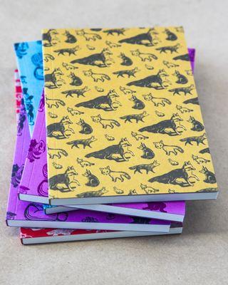 Notebooks with a letterpress printed cover. For sale on our website!