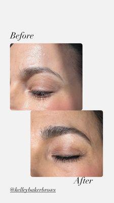 Brow wax with brow powder fill