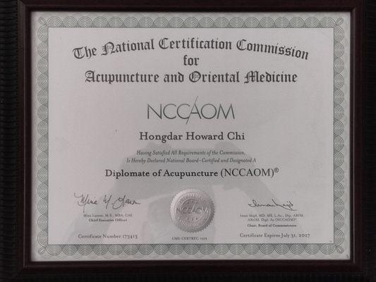 NCCAOM Diplomate