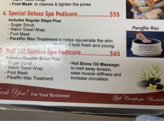 Here is the Special Spa Pedicure, it was amazing.