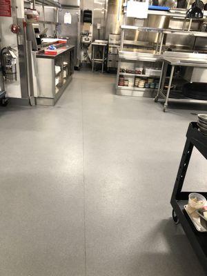 Clean commercial kitchen floor