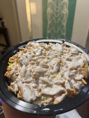 Chicken Shawarma and Rice Bowl, extra sauce