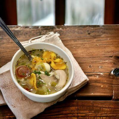 Just one of the weekly soups- this was Homestyle chicken noodle with rainbow carrots.