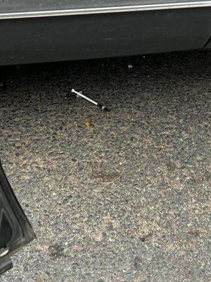 Drug needles in parking lot