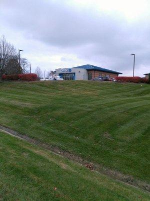 View from sidewalk on Allisonville