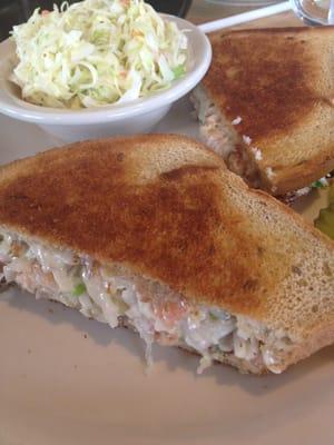 Crab melt with cole slaw.  Mmmm good