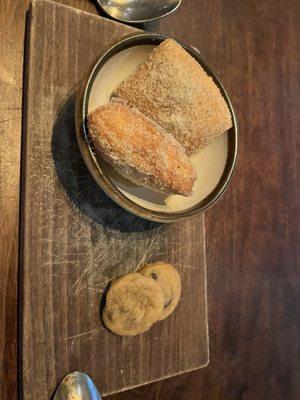 Lemon verbena donuts and chocolate chip cookies