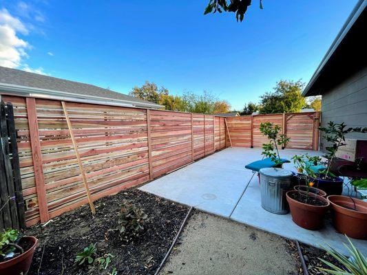 Backyard fencing