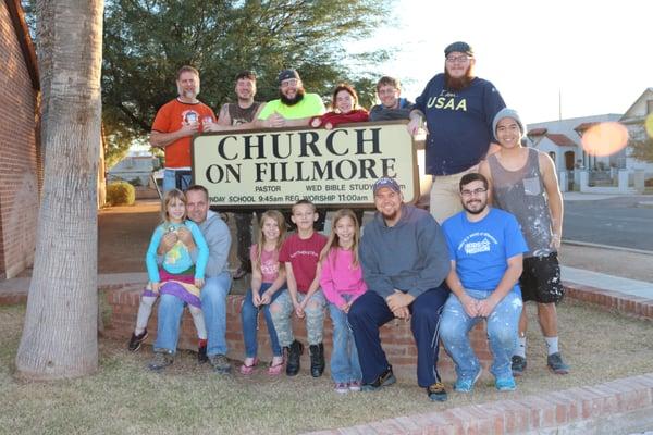 College students from Christian Challenge and some kids came to help renovate some children's classrooms at the church.