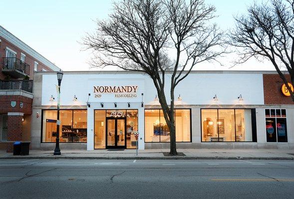 Normandy Remodeling North Shore Design Studio in Evanston. Parking lot available at the corner of Central & Lincolnwood