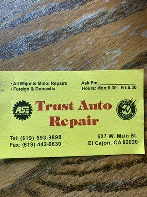 Trust Auto Repair/Smogs El Cajon