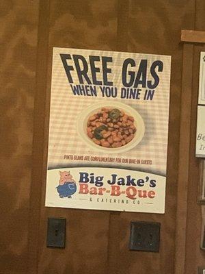 Free gas sign