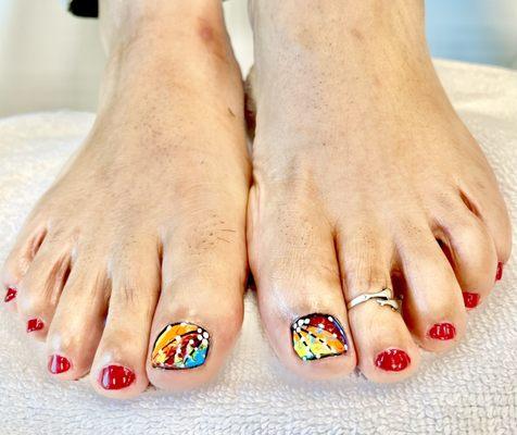 Matching pedi by Tina