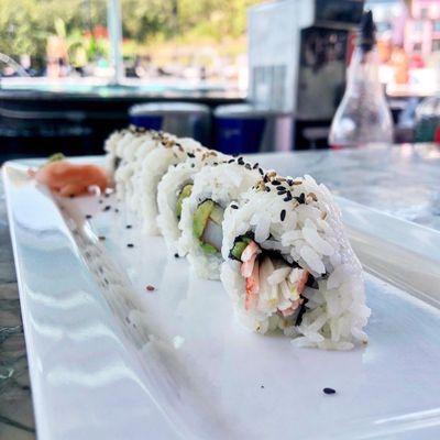 California roll poolside at the Sushi Bar