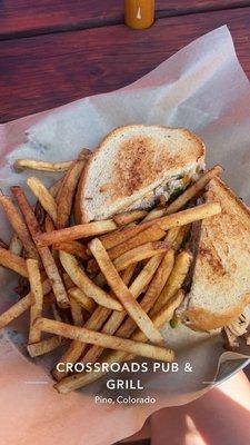 Turkey club with french fries