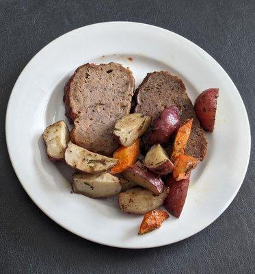 Meatloaf and roasted veggies